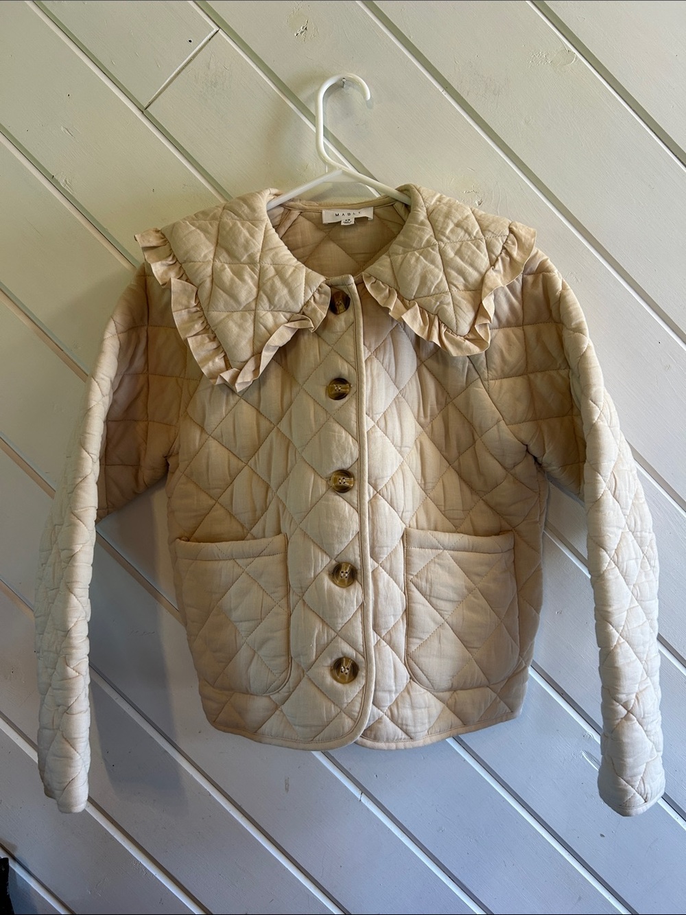 MABLE Quilted Ruffle Collar Jacket - Picture 3 of 12